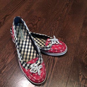 Sperry Angelfish Red Anchor Print Size 8